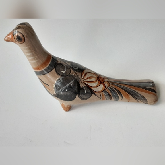 VTG MEXICAN TONALA Folk Art Hand Painted Long Tail Bird - Picture 3 of 11